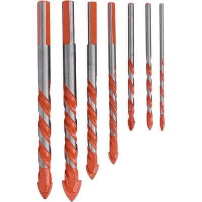 7 stuks Centerboor Keramische Tegelboor DIY Muurgat Boorgereedschap Bit (3mm 4mm 5mm 6mm 8mm 10mm