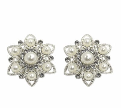 Clip Oorbellen-Ster-Synthetische-Parel 2.5 cm- geen gaatjes- Charme Bijoux