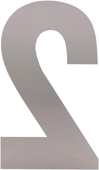 Huisnummer XL - Nummer 2 - Woning Herkenbaarheid - Geborsteld RVS - 30 cm Hoog - Zilverkleurig
