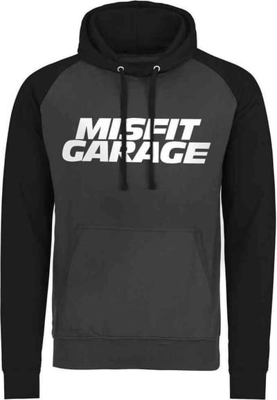 Misfit Garage Hoodie/trui -S- Logo Grijs/Zwart