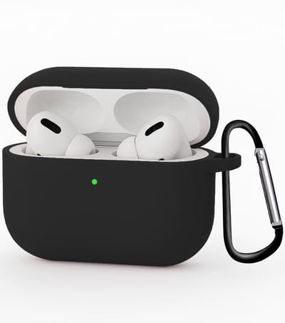 Hoesje - Geschikt voor Apple Airpods Pro 3 - met Clip - Siliconen Hoes - Silicone Case Cover - Zwart