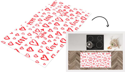Keukenloper - Loper keuken - Love - Liefde - Liefdes cadeau - 120x60 cm - Keukenloper vinyl