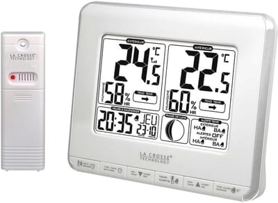 Weerstation met Binnen- en Buitentemperatuur, Hygrometer, Alarm en Maanfases