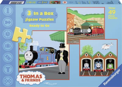 Ravensburger Thomas & Friends. Ready to go- Drie puzzels van 49 stukjes - kinderpuzzel