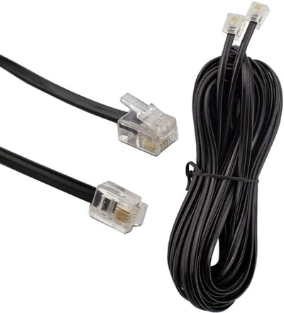 Allecto - Telefoonkabel - RJ11-RJ11 - Platte stekker - Wit - Modem en router aansluiting - Ideaal voor fax