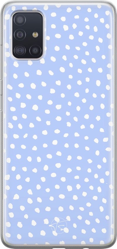 Hoesje geschikt voor Samsung Galaxy A71 - Paars lila stippen - Soft Case - TPU - Gestipt - Paars - Mooie Telefoonhoesjes