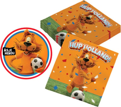 Loeki de Leeuw - 12x bierviltjes - 24x servetten - Hup Holland - Oranje