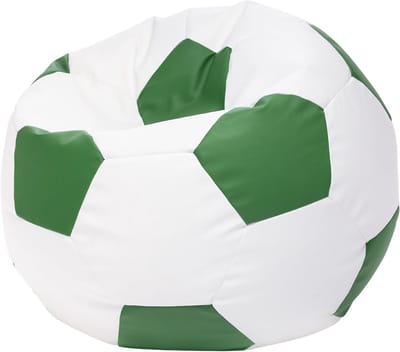 Zitzak Voetbal - Zitstoel Poef - Ontspannen Zitten - Dubbele Rits Sluiting - 90x55 cm - Groen