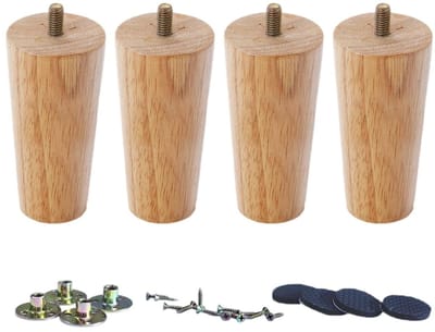 EXCITAT Houten meubelpoten - tafelpoten - kastpoten - geschikt voor banken, bedden, dressoirs, fauteuils en tafels - 4 stuks