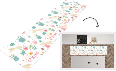 Keukenloper - Loper keuken - Patroon - Pasen - Lente - 200x50 cm - Keukenloper vinyl
