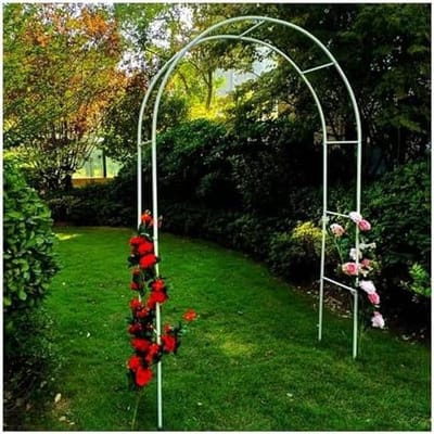 Metalen Tuinboog - Rozenprieel Klimplant - Tuin Decoratie - Zwaar Belastbaar Gegalvaniseerd - 28m x 22m - Zwart