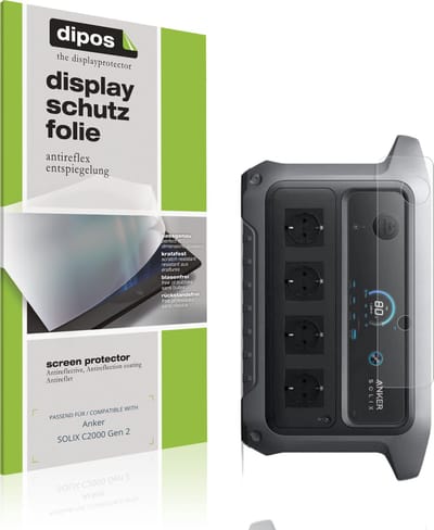dipos – 2x Matte Beschermfolie geschikt voor Anker SOLIX C2000 Gen 2 | Krasbestendige & antireflecterende Screenprotector Ultra-Thin