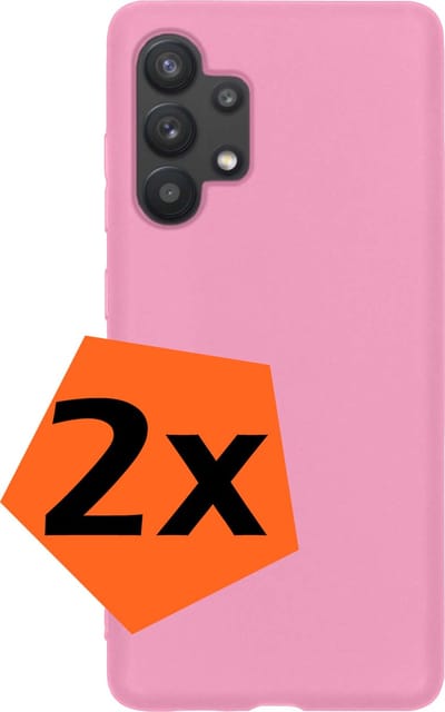 Hoes - 2 Stuks - Geschikt voor Samsung Galaxy A13 4G - Sterk & Shockproof - Case Siliconen - Back Cover - Telefoon Hoes - Lichtroze