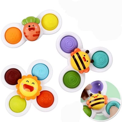 Draaibare Tafelzuignap - 3 Stuks - Baby Speelgoed, Interactief Speelgoed voor Kinderen, Veilig en Leuk Bad Speelgoed