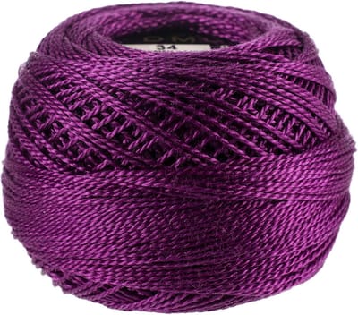 Parelgaren Maat 8 Donker Fuchsia 80 Meter