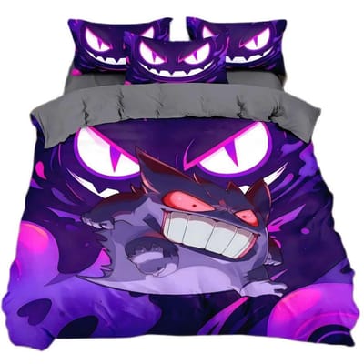 3D Geprint Pokemon Gengar Beddengoed Collectie Cartoon Anime Pokemon Dekbedovertrek Dekbed Kussensloop Jongens Meisjes Kinderen Volwassenen Dekbed C 135x200cm 2pcs