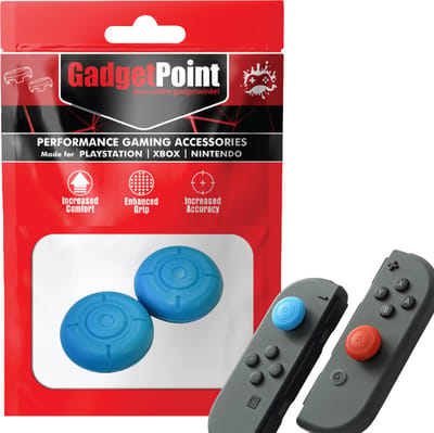 Gadgetpoint - Thumb Grips voor Nintendo Switch Joy-Con Controllers - Gaming Thumbgrips - Performance Anti-Slip Thumbsticks - Bescherming Accessoires - Thumbgrip- Blauw