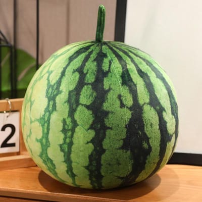 3D Gesimuleerde Watermeloen Knuffelkussen Rond Lang Watermeloen Zacht Pluche Speelgoed Fruit Sofa Kussen Geschikt Voor Huis Kinderen Cadeaus black
