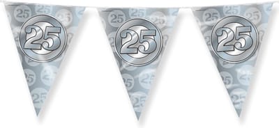 Paperdreams Slinger - Jubileum 25 jaar getrouwd Vlaggetjes - Feestversiering - 10m - dubbelzijdig