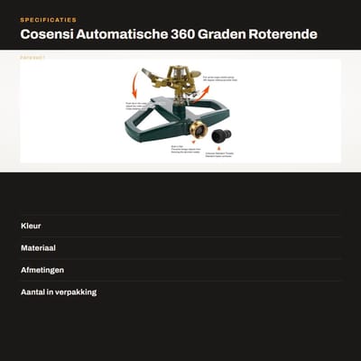 Dailygoods- Tuinsproeier 360° Roterend - Automatische Zwenksproeier - Tuinsproeier op Statief - Gazonsproeier - Verstelbare Watersproeier - Roestvrij Stalen Basis - Rotatiesproeier