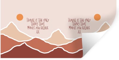 Muurstickers - Sticker Folie - Spreuken - Quotes - Travel is the only thing that makes you richer - Oranje - 40x20 cm - Plakfolie - Muurstickers Kinderkamer - Zelfklevend Behang - Zelfklevend behangpapier - Stickerfolie