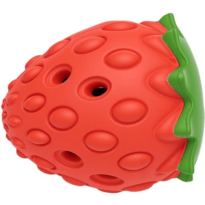 Jouet à mâcher pour chien Balle distributrice de friandises Caoutchouc Interactif Enrichissement pour chiot Petites races moyennes grandes Nettoyage des dents Rouge rouge