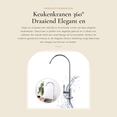 Dailygoods- Keukenkranen met uittrekbare uitloop - 360° draaibaar - Zinklegering - Duurzaam - Elegant ontwerp - Geschikt voor waterfilters - Keukentap
