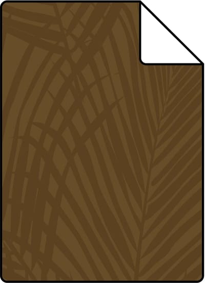 Proefstaal ESTAhome behang palmbladeren okergeel - 26.5 x 21 cm - 131218-S