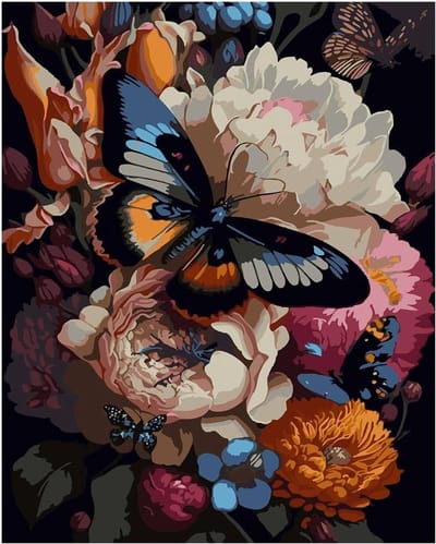 Allecto Plus - Schilderen op nummer Set voor Volwassenen en Kinderen | Kwasten, Acrylverf | Schilderij Tekenset DIY | Decoratie Thuis Cadeau | Bloemen Thema | 40 x 50 cm