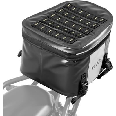 VEVOR Motorfiets zadeltas 28 L waterdicht, achterbanktas voor motorbagage, bagageruimte met zak en verstelbare gesp, universeel passend bagagerek, zwart