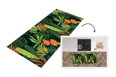 Keukenloper - Loper keuken - Jungle - Patronen - Bladeren - 120x50 cm - Keukenloper vinyl