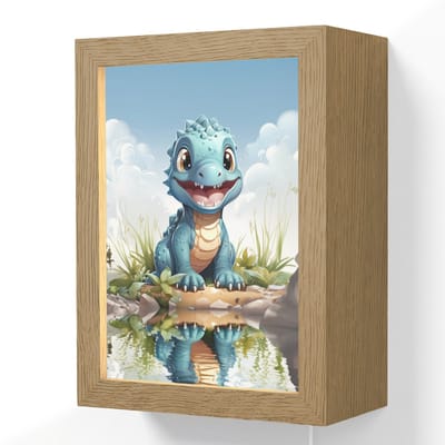 Wandlamp 15x20 cm - Oplaadbaar - Draak - Blauw - Jongens - Kinderen - Wandlampen binnen woonkamer - Slaapkamer lamp met kabel - Decoratieve nachtlamp - Vloerlamp snoer