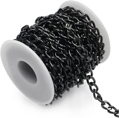 5 Meter Aluminium Pantserketting op Rol - Zwarte Metalen Sieradenketting voor DIY Armbanden en Kettingen