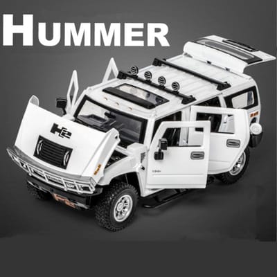 1/24 Hummer H2 Legering Auto Model Diecasts & Speelgoed Metaal Off-Road Voertuigen Auto Model Simulatie Geluid En Licht Collectie Kinderen Cadeaus