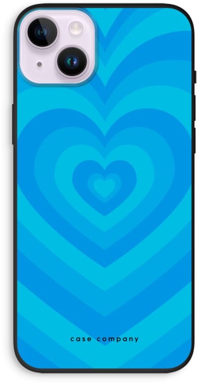 Case Company® - Hoesje geschikt voor iPhone 14 Plus hoesje - Hart Blauw - Biologisch Afbreekbaar Telefoonhoesje - Bescherming alle Kanten en Schermrand