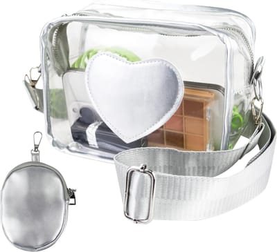 Transparante Schoudertas - 2-in-1 Crossbody Tas met Portemonnee, Waterdicht, Ideaal voor Concerten, Feesten en Sportevenementen