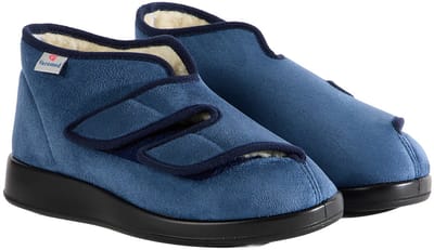 Varomed - Genua winter - Mt 36 - marineblauw - Verbandschoenen warm gevoerd - wol gevoerd - CE keurmerk - verbandpantoffels - verbandsloffen -