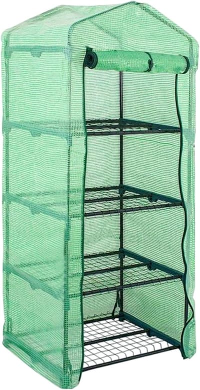 Kasafdekking 4 lagen - Plantentent kas - Planten beschermen - Weerbestendig ontwerp - 158x68x49cm - Groen