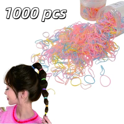 1000 stuks - Kleurrijke elastische haarelastiekjes - Zacht en antislip - Mini haarelastiekjes - Haarbanden - 1*1 cm - Haarelastiekjes voor meisjes - Kleurrijk