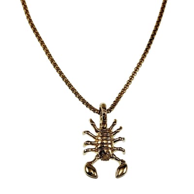 60cm x 3mm Jasseron Ketting + Schorpioen Hanger Unisex - Verguld RVS - Sterrenbeeld Ketting Dames - Heren
