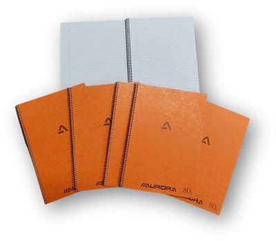 Aurora Spiraal Schrift - Notitieblok - A4 - Gelinieerd - Oranje - 10 Stuks