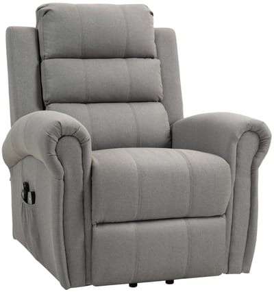 Sta op stoel elektrisch - Relaxfauteuil - Zetel - Stof - 1 persoons - Met armleuning - Zeer comfortabel - Elektrisch - Grijs