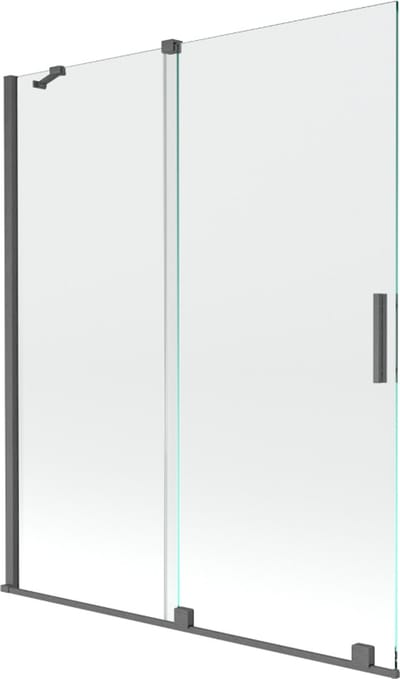 Mexen Velar douchewand 2-delig schuifbaar 140 x 150 , transparant, geborsteld geweergrijs - 896-140-000-01-66