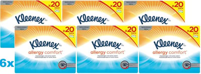 Kleenex Allergy Comfort Tissues – 6 x 20 Pack van 9 Stuks – Hypoallergeen & Extra Zacht – Grootverpakking