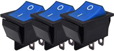 ProRide Wipschakelaar ON-OFF KCD4-202 - 2 Polig - 250V/16A - 30x22mm - Blauw zonder controlelampje - 3 stuks