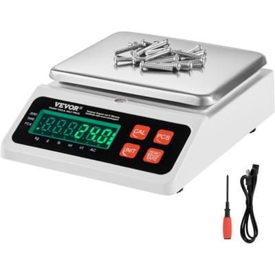 VEVOR Industriële telweegschaal, 10 kg x 0,1 g, digitale weegschaal voor onderdelen en munten, eenheden g/kg/lb/oz/ct, elektronische precisieweegschaal, inventarisweegschaal, keukenweegschaal voor sieraden met LED-scherm