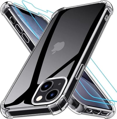 Hoesje Geschikt voor iPhone 13 Mini hoesje transparant case siliconen - hoesjes Hoesje Geschikt voor iPhone 13 Mini Silicone anti shock cover - 2x Hoesje Geschikt voor iPhone 13 Mini Screenprotector