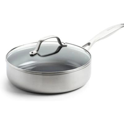 GreenPan Geneva hapjespan 24 cm - met deksel - Tri-ply - PFAS-vrij