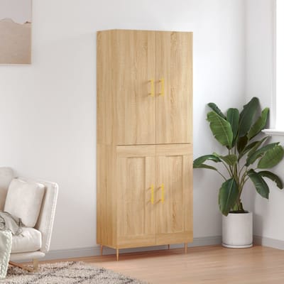 vidaXL - Hoge - kast - 69,5x34x180 - cm - bewerkt - hout - sonoma - eikenkleurig