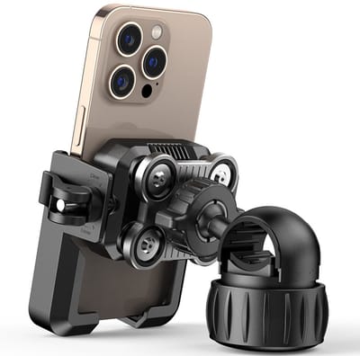Motorfiets telefoonhouder - [Dubbele schokdemper] [Niet-blokkerende camera] Fiets telefoonhouder stuur, Motorfiets fietsaccessoires voor 5,1-7,2 inch telefoons